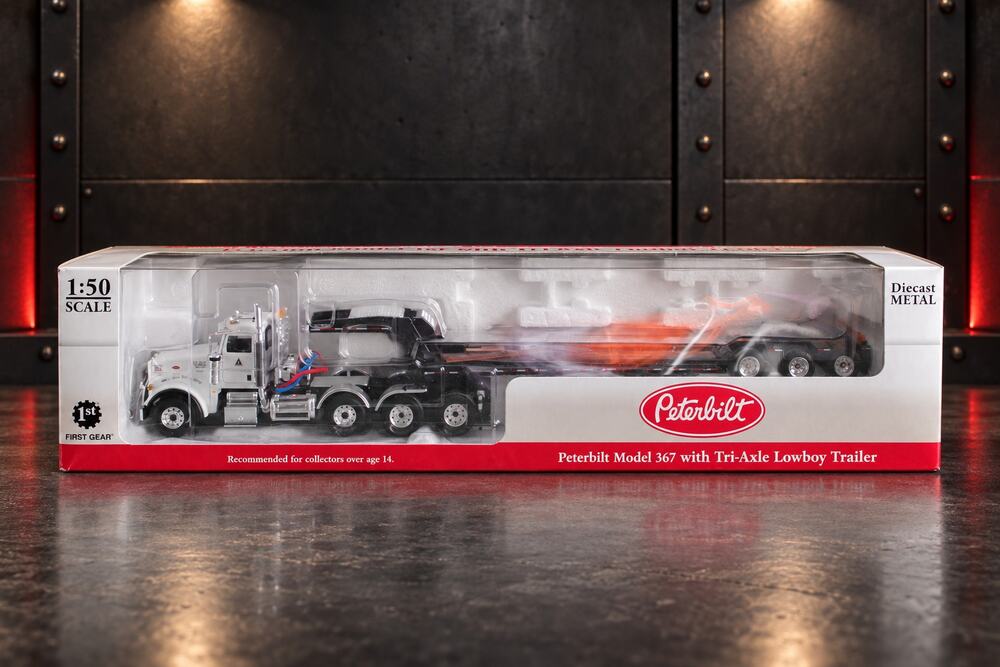First Gear Staker Parson Peterbilt 367 Lowboy Trailer 1:50 #59-3247